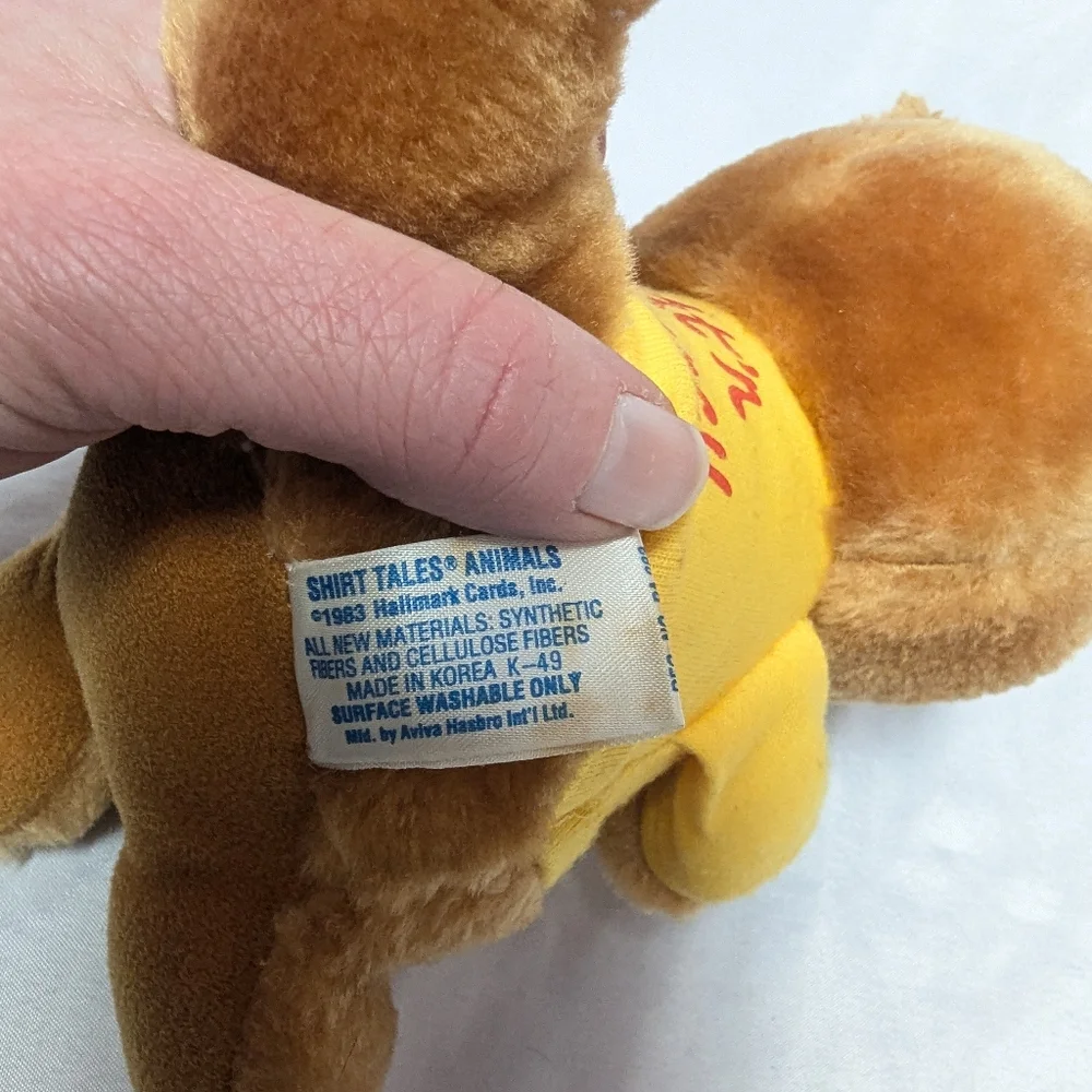 Vintage 1983 Hasbro Softies Kip Kangaroo Bright N' Bouncy Shirt Tales Plush